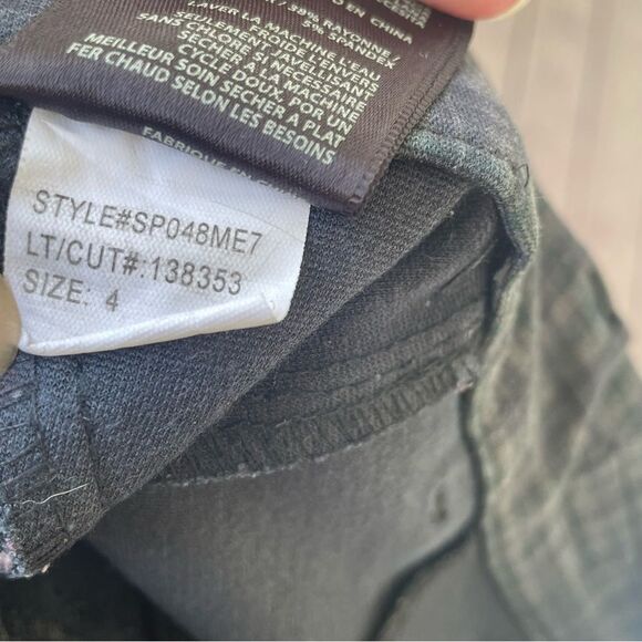 Kut from the Kloth Gray Green Plaid Stretch Skinny Trousers Size 4 - Picture 11 of 11